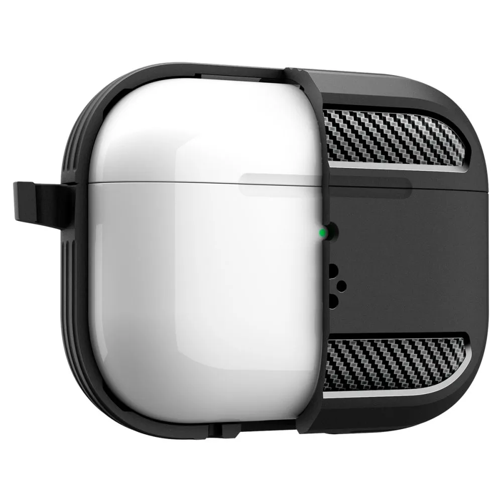 Apple AirPods Pro 3 suojakuori, suojakotelo musta SPIGEN RUGGED ARMOR