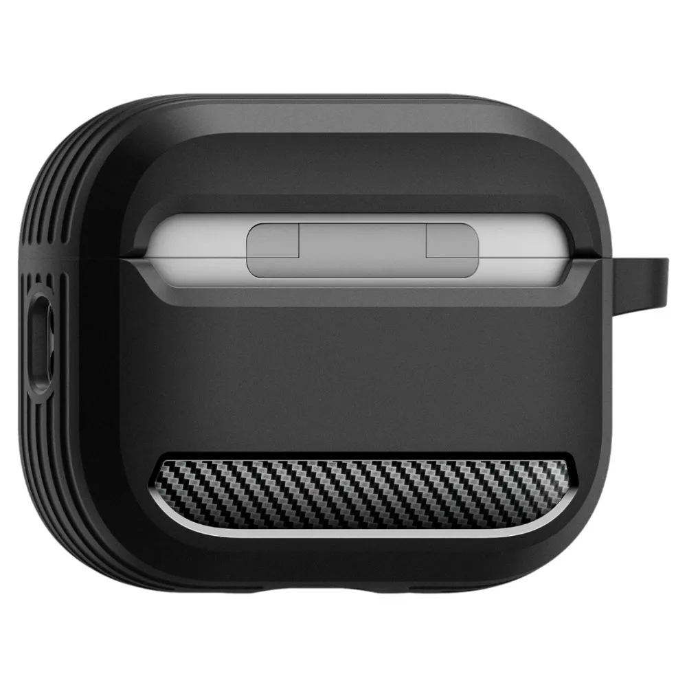 Apple AirPods Pro 3 suojakuori, suojakotelo musta SPIGEN RUGGED ARMOR