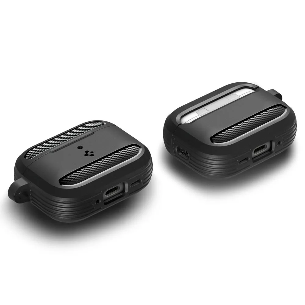 Apple AirPods Pro 3 suojakuori, suojakotelo musta SPIGEN RUGGED ARMOR