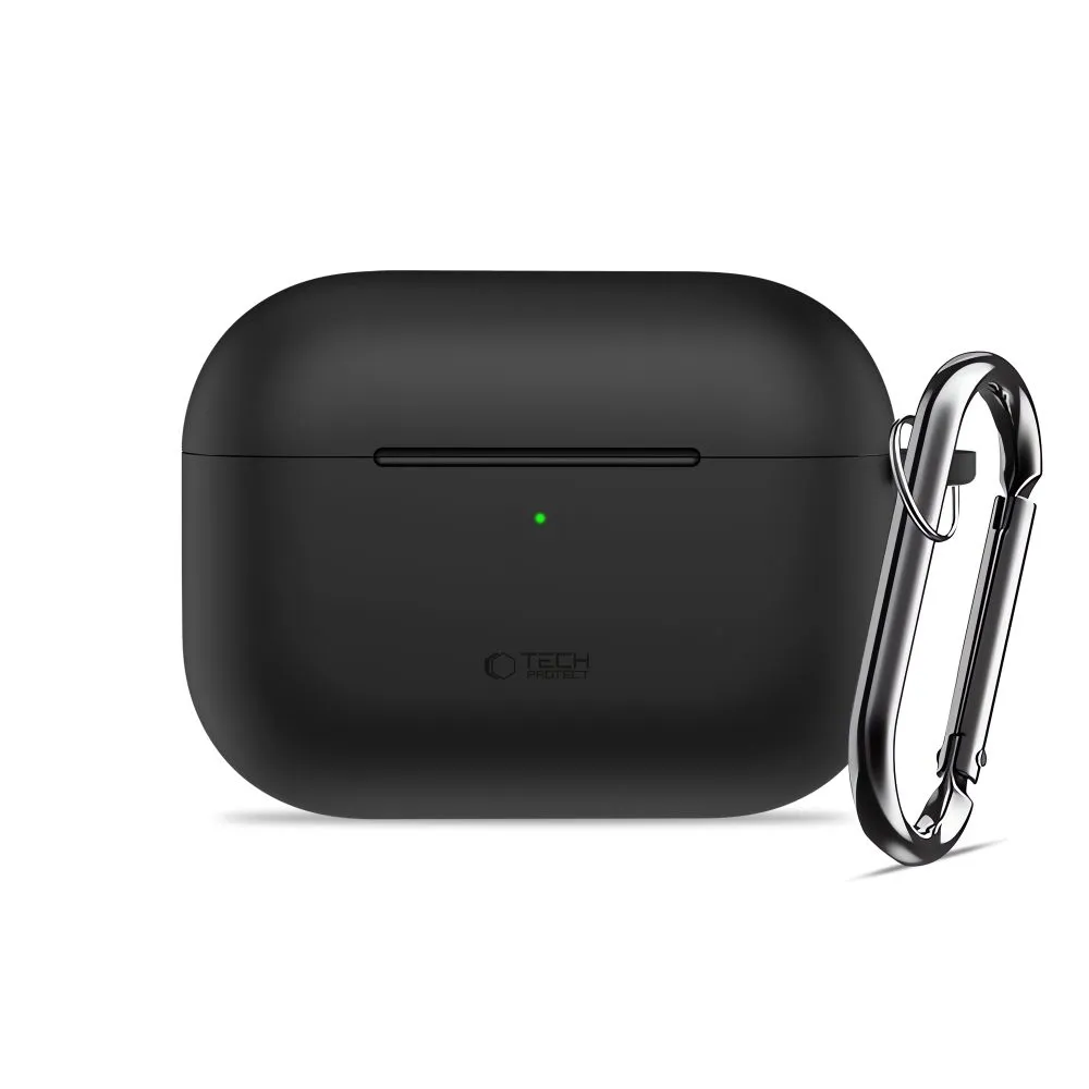 Apple AirPods Pro 3 suojakuori, suojakotelo musta TECH-PROTECT SILICONE HOOK