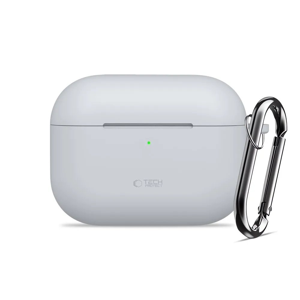 Apple AirPods Pro 3 suojakuori, suojakotelo harmaa TECH-PROTECT SILICONE HOOK
