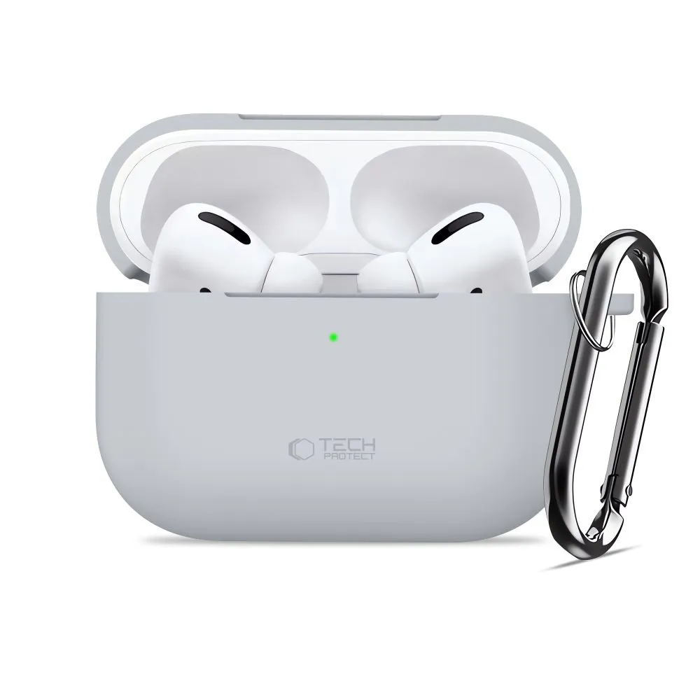 Apple AirPods Pro 3 suojakuori, suojakotelo harmaa TECH-PROTECT SILICONE HOOK