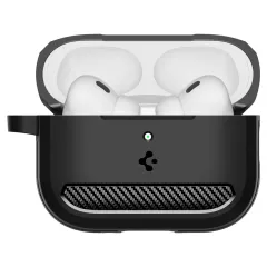 Apple AirPods Pro 3 suojakuori, suojakotelo musta SPIGEN RUGGED ARMOR