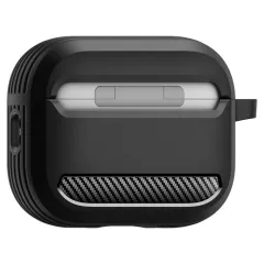 Apple AirPods Pro 3 suojakuori, suojakotelo musta SPIGEN RUGGED ARMOR