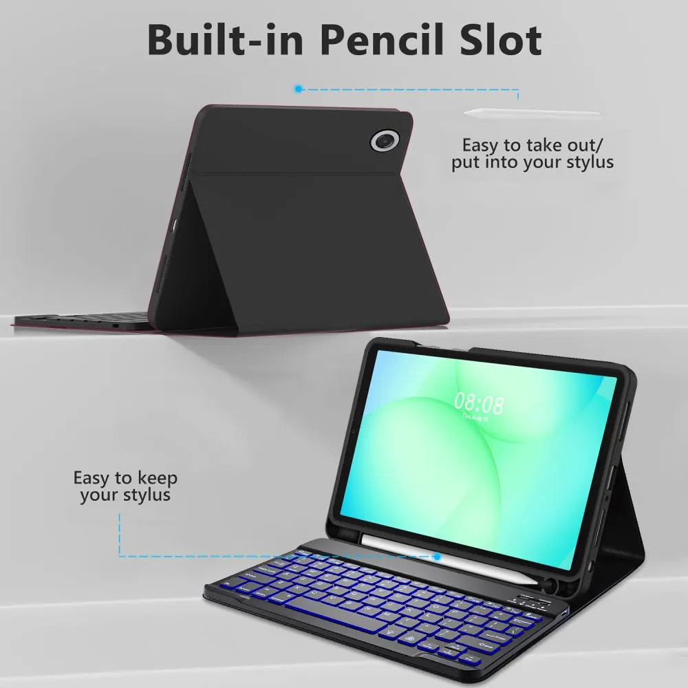 Samsung Galaxy Tab A11 Plus 11.0 Planšetes vāciņš melns TECH-PROTECT SC PEN + KEYBOARD