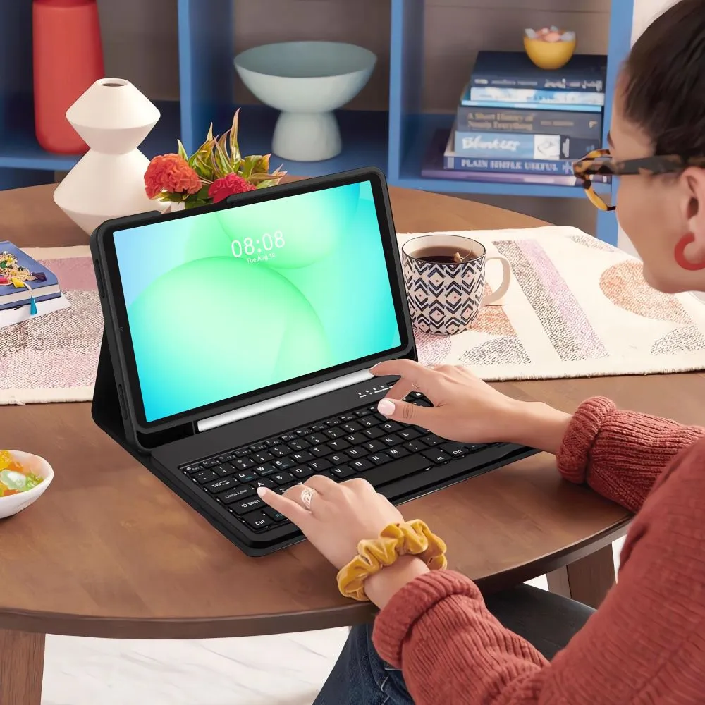 Samsung Galaxy Tab A11 Plus 11.0 Planšetes vāciņš melns TECH-PROTECT SC PEN + KEYBOARD