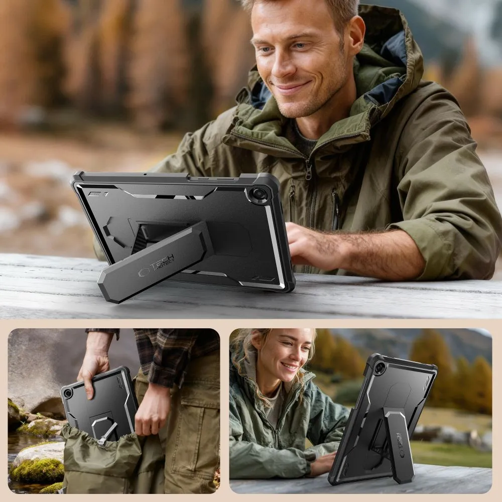 Samsung Galaxy Tab A11 Plus 11.0 Planšetes vāciņš melns TECH-PROTECT KEVLAR PRO