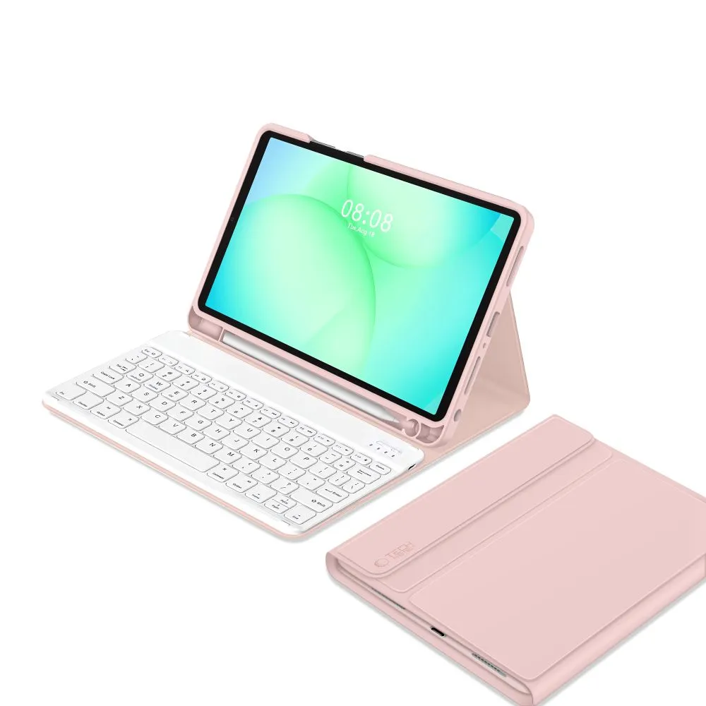 Samsung Galaxy Tab A11 Plus 11.0 Planšetes maciņš rozā TECH-PROTECT SC PEN + KEYBOARD