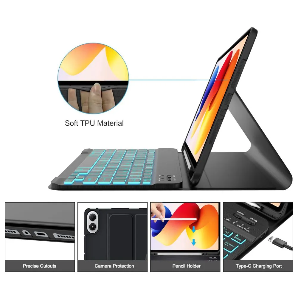 Xiaomi RedMi Pad 2 Pro 12.1 Planšetes maciņš melns TECH-PROTECT SC PEN + KEYBOARD