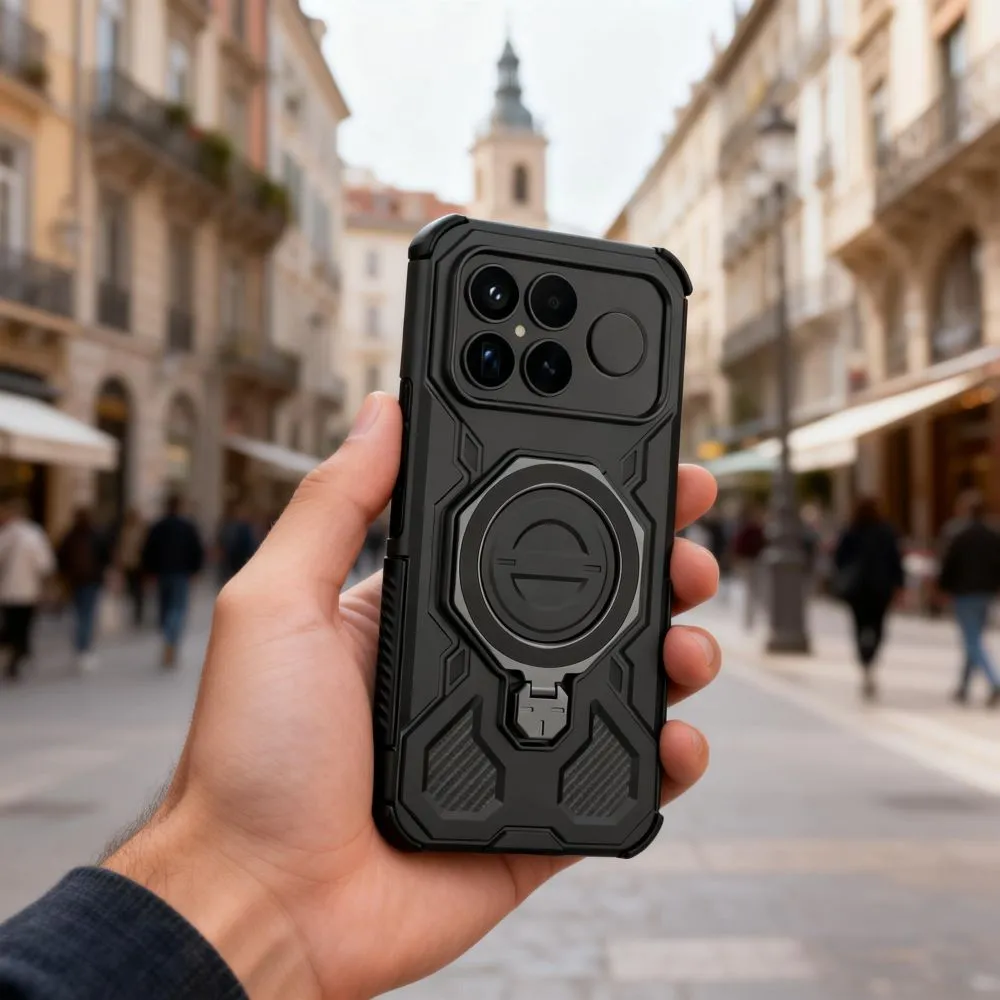 Xiaomi Poco F8 Ultra Telefona vāciņš melns TECH-PROTECT TACTICSTAND MAGSAFE