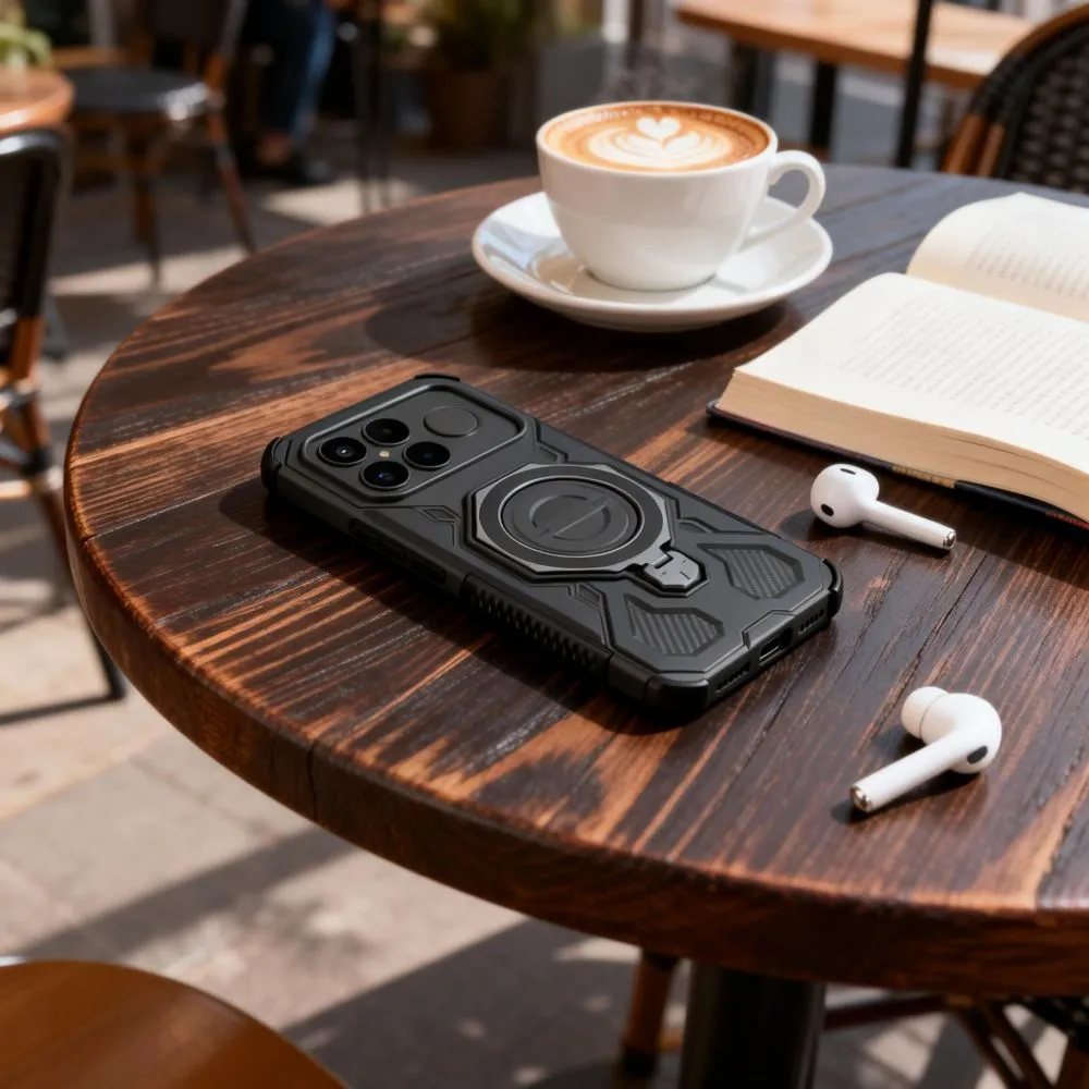 Xiaomi Poco F8 Ultra Telefona vāciņš melns TECH-PROTECT TACTICSTAND MAGSAFE