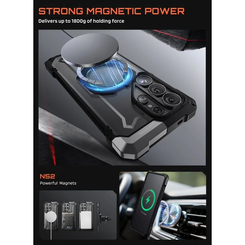 Samsung Galaxy S26 Ultra Telefona vāciņš melns SUPCASE UB GRIP MAG MAGSAFE
