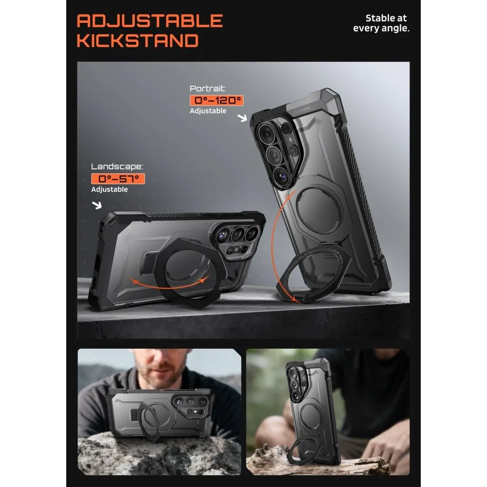 Samsung Galaxy S26 Ultra Telefona vāciņš melns SUPCASE UB GRIP MAG MAGSAFE
