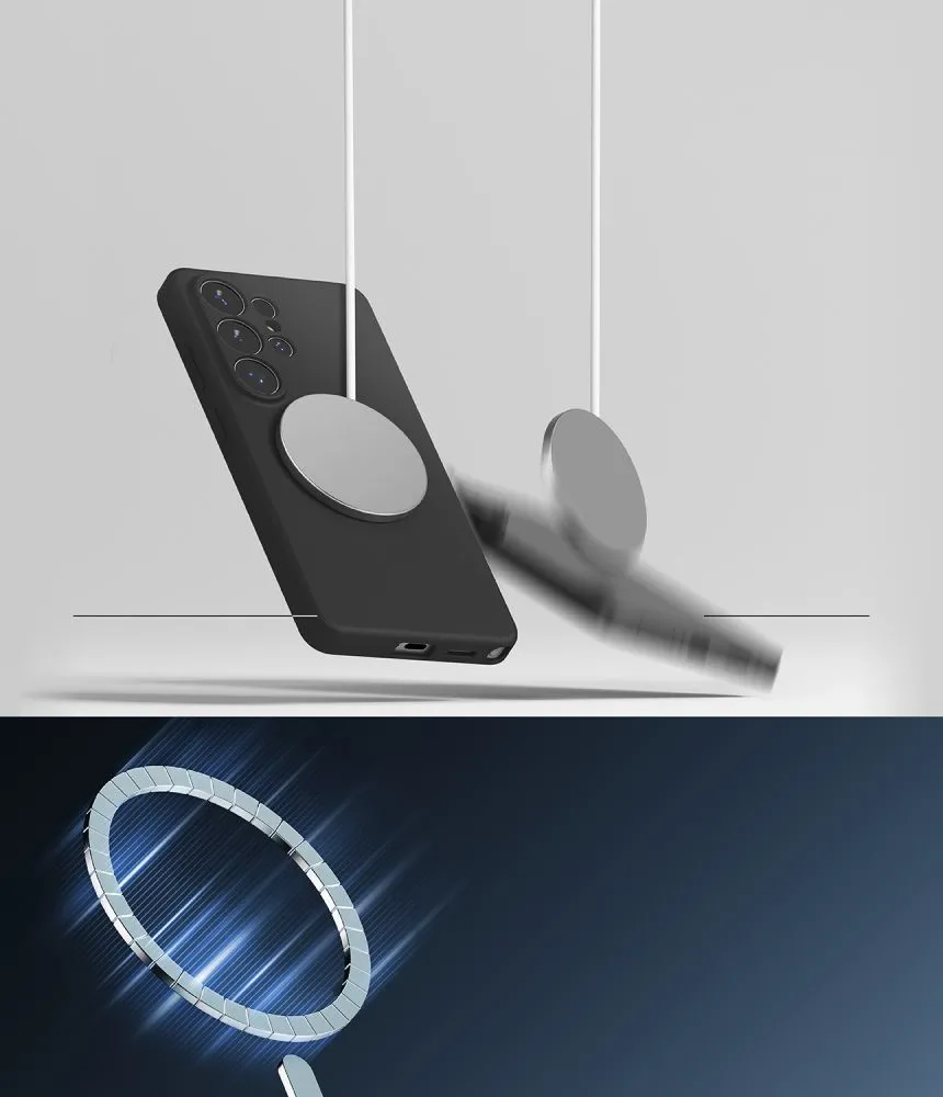 Samsung Galaxy S26 Ultra Telefona vāciņš melns RINGKE SILICONE MAGNETIC MAGSAFE