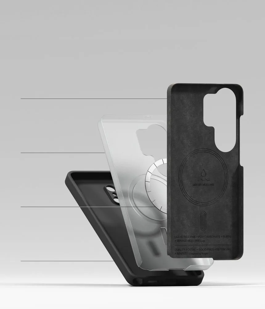 Samsung Galaxy S26 Ultra Telefona vāciņš melns RINGKE SILICONE MAGNETIC MAGSAFE