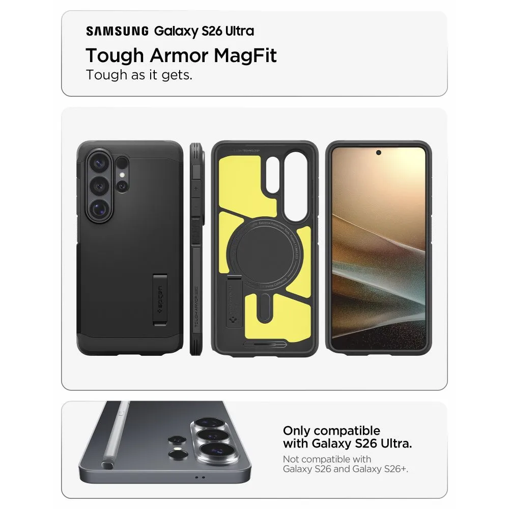 Samsung Galaxy S26 Ultra Telefona vāciņš melns SPIGEN TOUGH ARMOR MAG MAGSAFE
