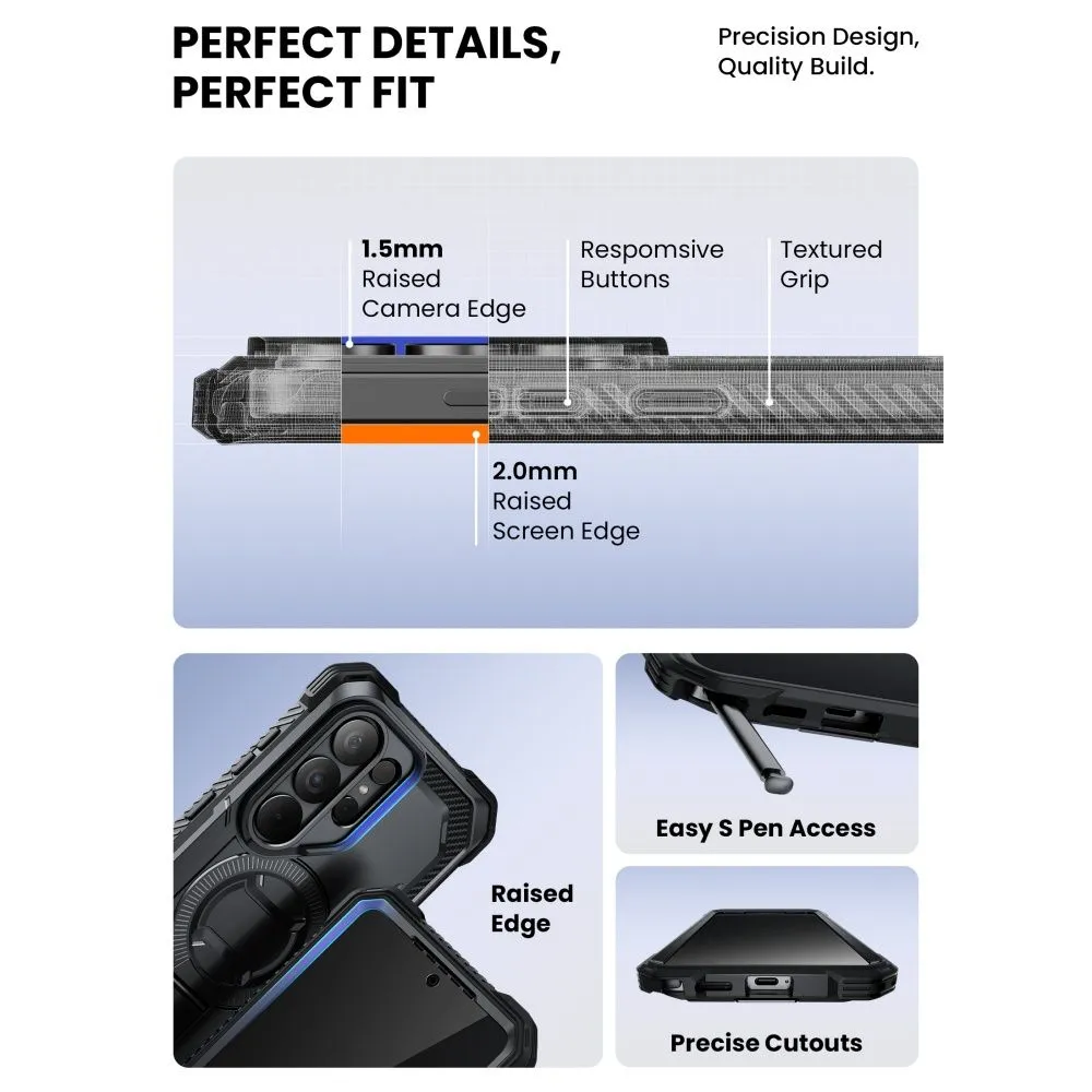 Samsung Galaxy S26 Ultra Telefona vāciņš melns SUPCASE IBLSN ARMORBOX CLIP MAG MAGSAFE