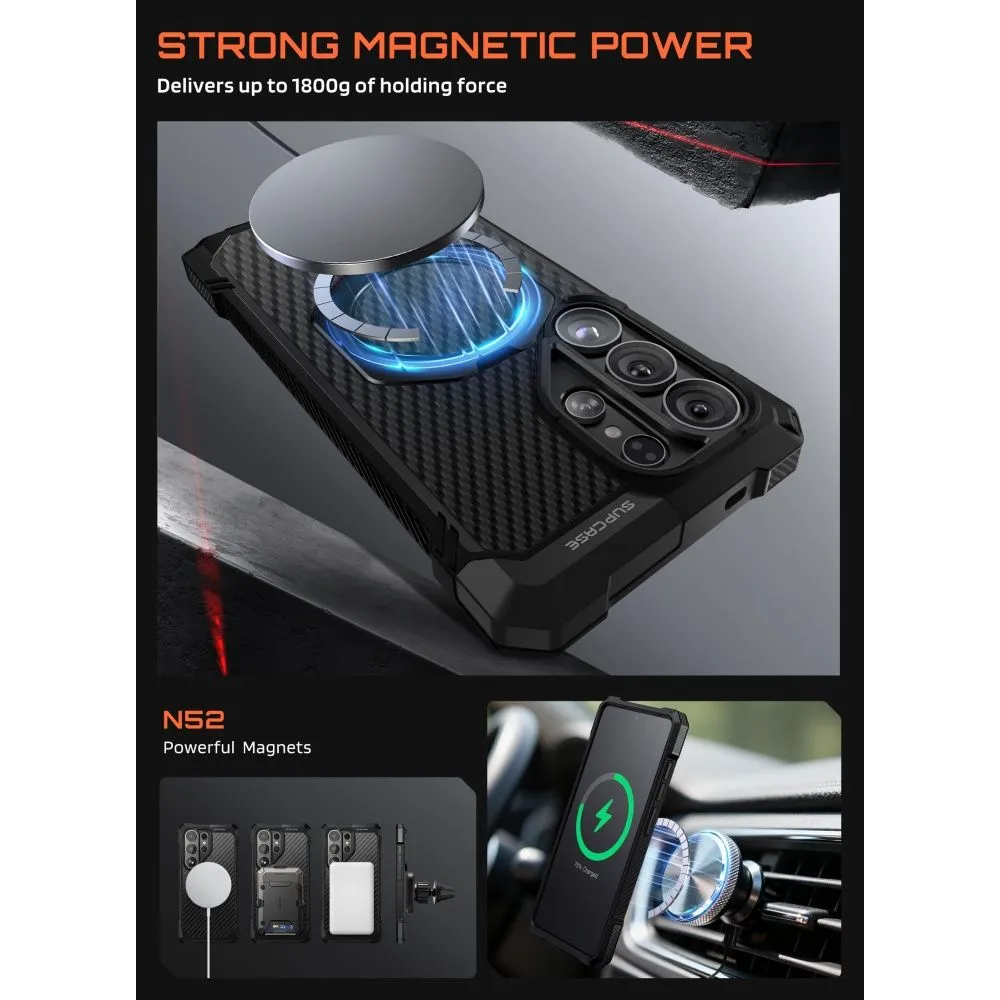 Samsung Galaxy S26 Ultra Telefona vāciņš melns SUPCASE UB GRIP MAG MAGSAFE