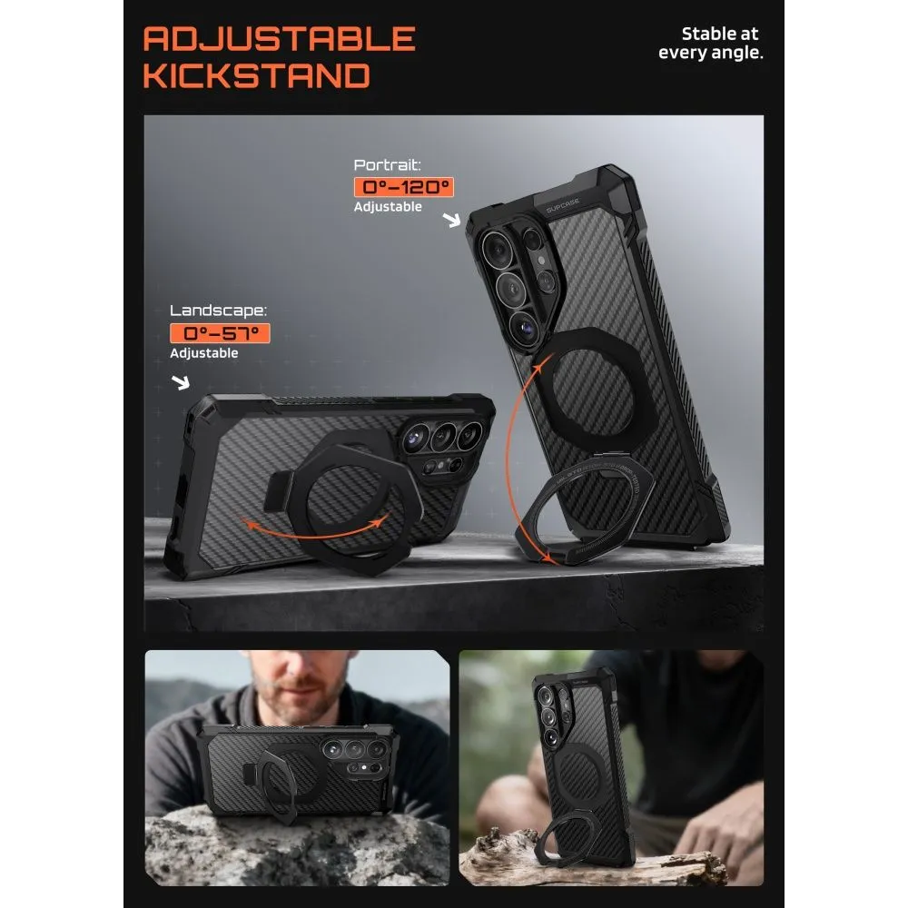 Samsung Galaxy S26 Ultra Telefona vāciņš melns SUPCASE UB GRIP MAG MAGSAFE
