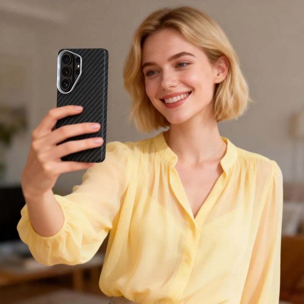 Samsung Galaxy S26 Ultra Telefona vāciņš melns TECH-PROTECT ION CARBON MAGSAFE