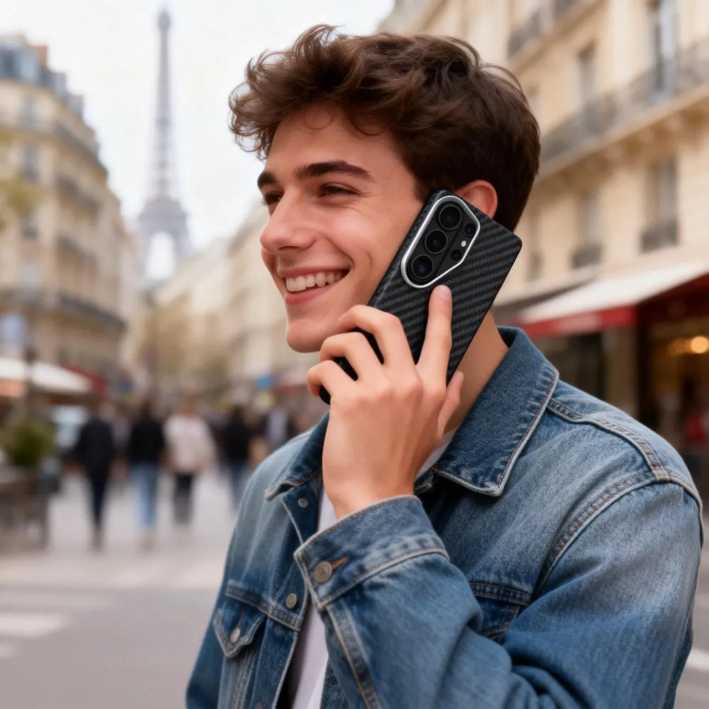 Samsung Galaxy S26 Ultra Telefona vāciņš melns TECH-PROTECT ION CARBON MAGSAFE