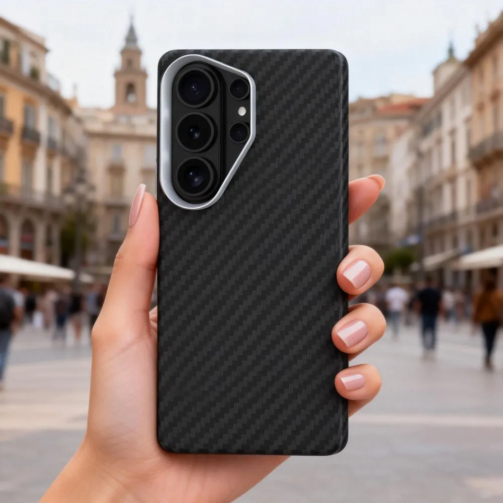 Samsung Galaxy S26 Ultra Telefona vāciņš melns TECH-PROTECT ION CARBON MAGSAFE