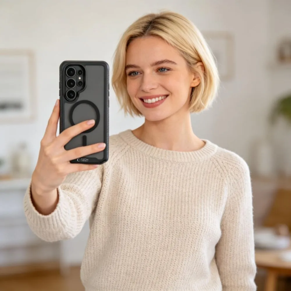 Samsung Galaxy S26 Ultra Telefona vāciņš melns TECH-PROTECT DEFENSE MAGSAFE