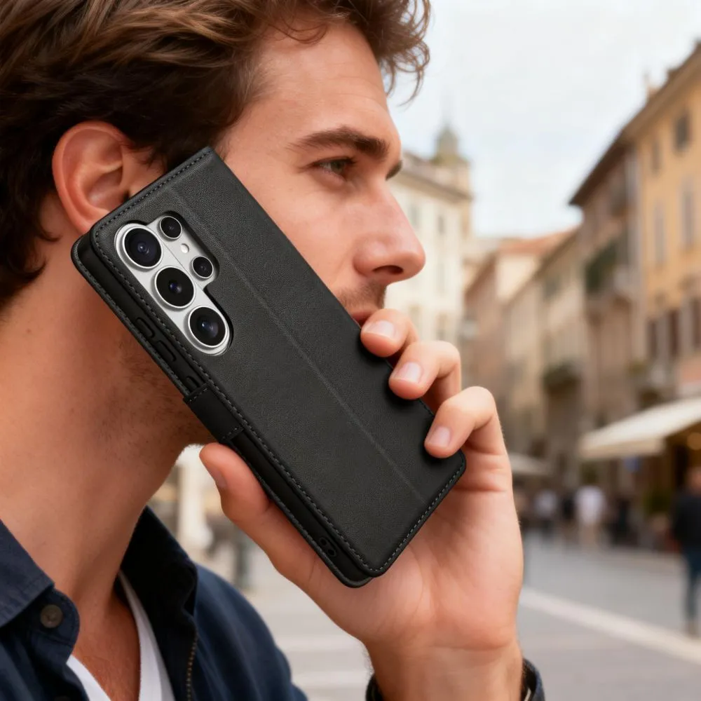 Samsung Galaxy S26 Ultra Telefona maciņš melns TECH-PROTECT WALLET