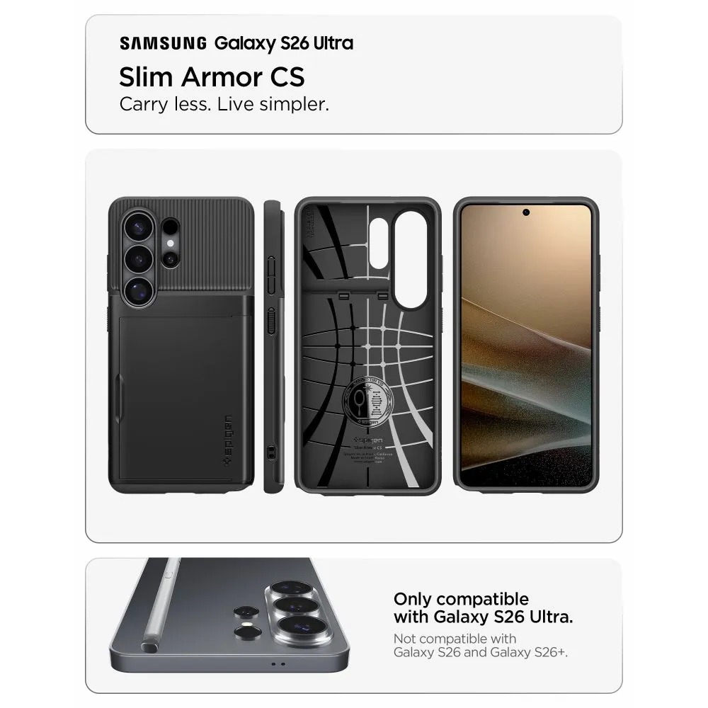 Samsung Galaxy S26 Ultra Telefona vāciņš melns SPIGEN SLIM ARMOR CS