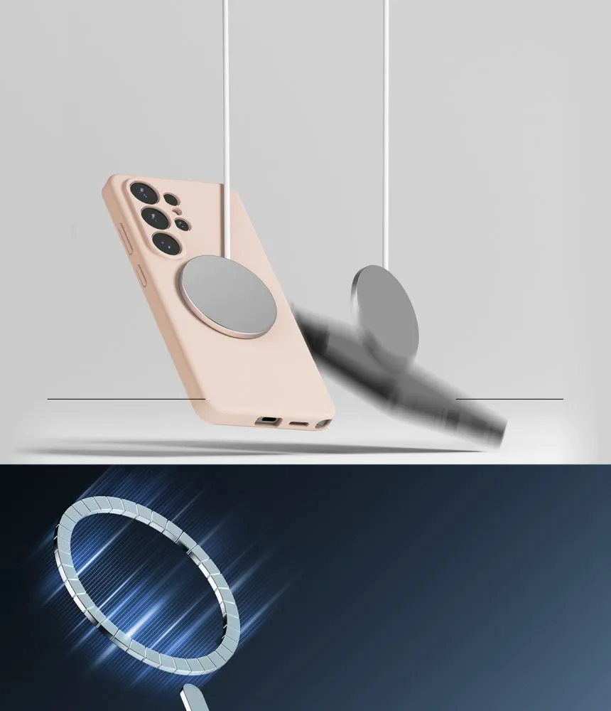 Samsung Galaxy S26 Ultra Telefona vāciņš rozā RINGKE SILICONE MAGNETIC MAGSAFE