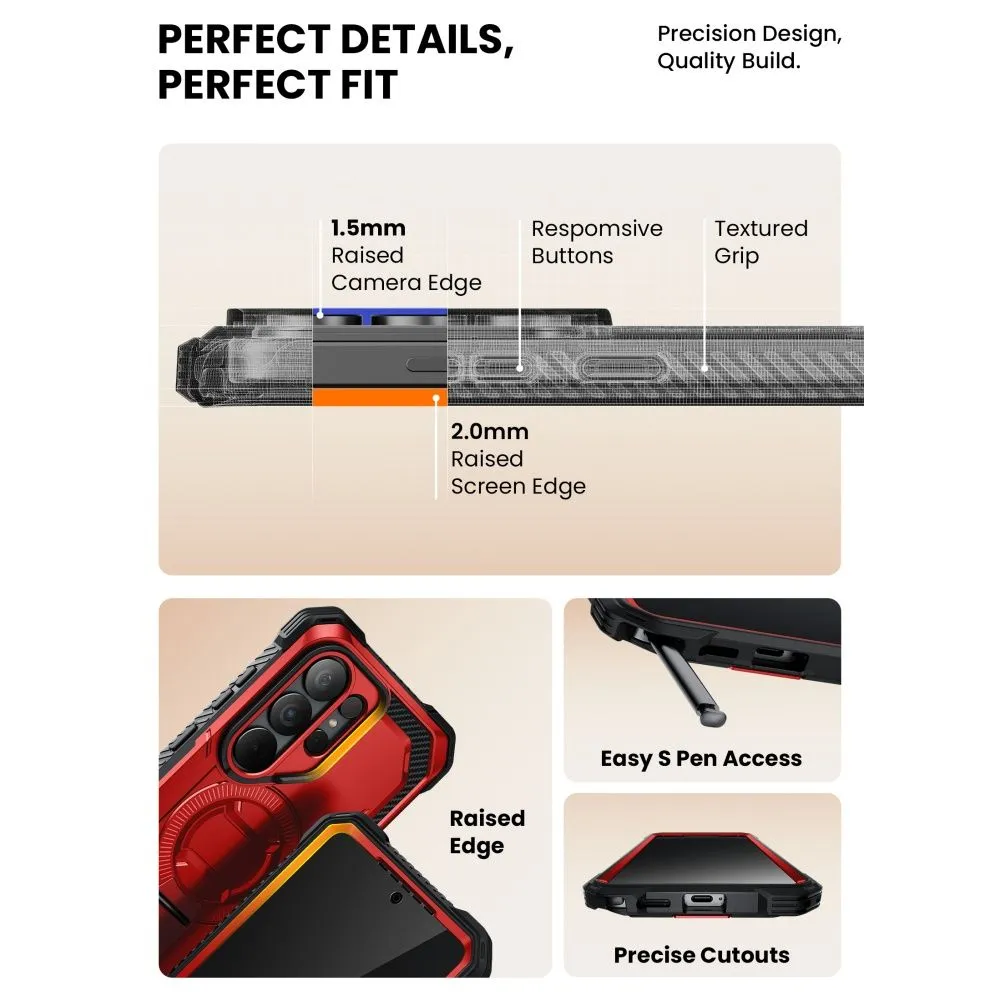 Samsung Galaxy S26 Ultra Telefona vāciņš sarkans SUPCASE IBLSN ARMORBOX MAG MAGSAFE