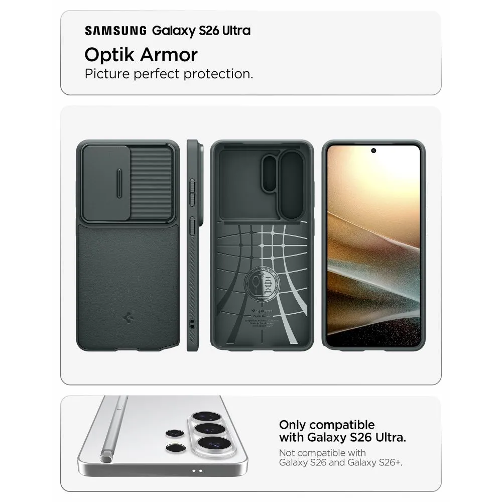 Samsung Galaxy S26 Ultra Telefona vāciņš zaļš SPIGEN OPTIK ARMOR