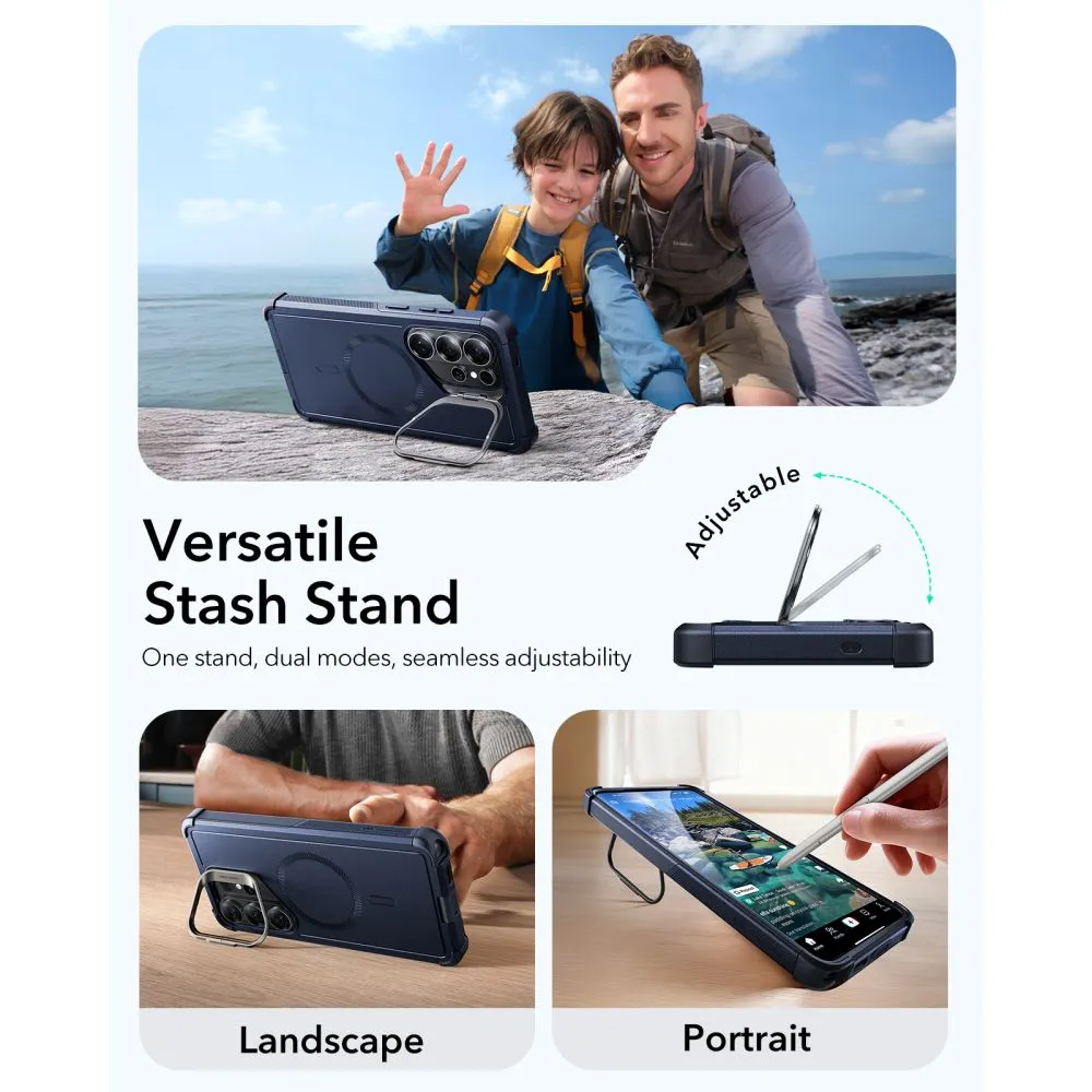 Samsung Galaxy S26 Ultra Telefona vāciņš zils ESR CYBER TOUGH KICKSTAND MAGSAFE