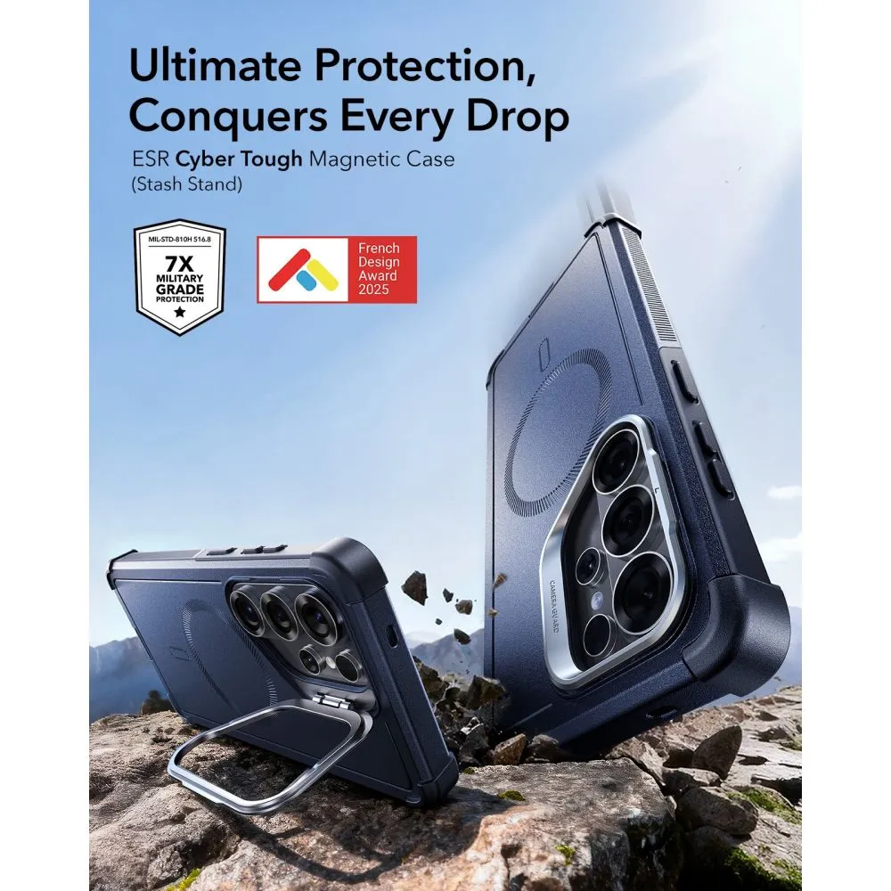 Samsung Galaxy S26 Ultra Telefona vāciņš zils ESR CYBER TOUGH KICKSTAND MAGSAFE
