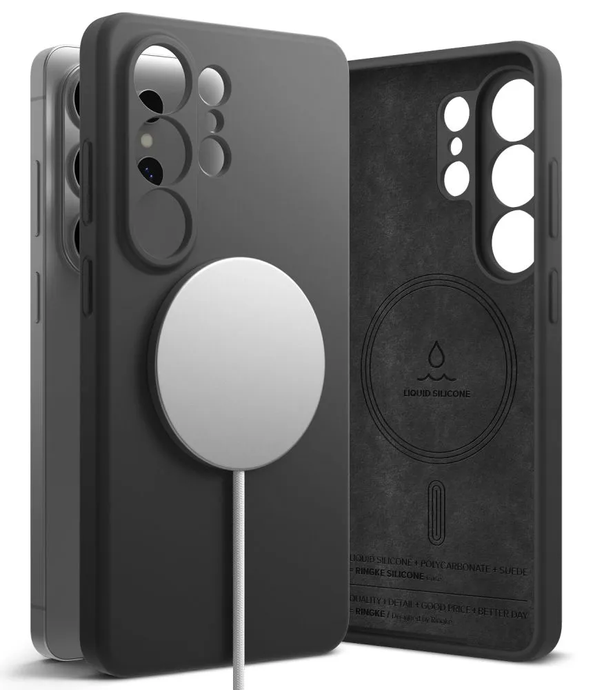 Samsung Galaxy S26 Ultra Telefona vāciņš melns RINGKE SILICONE MAGNETIC MAGSAFE