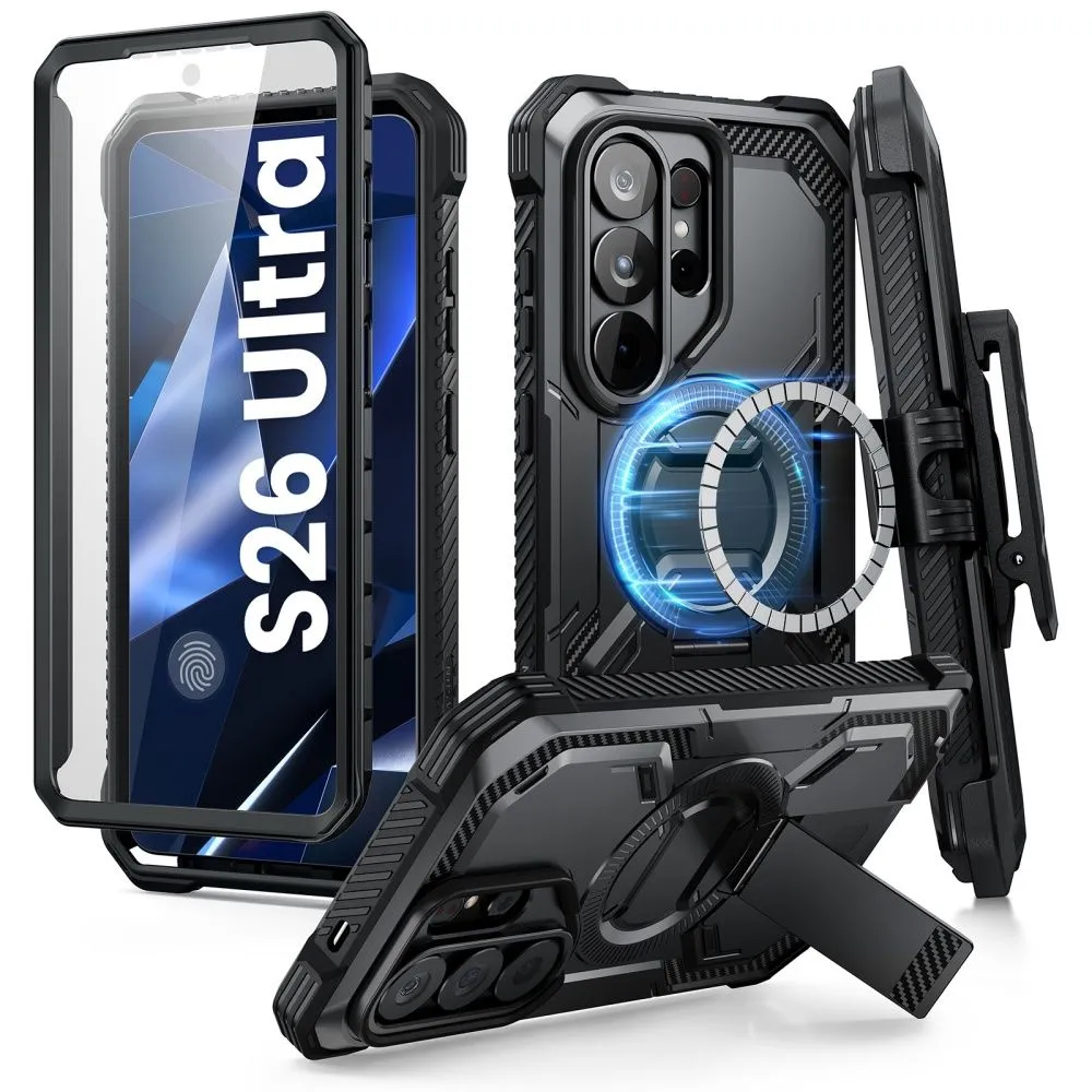 Samsung Galaxy S26 Ultra Telefona vāciņš melns SUPCASE IBLSN ARMORBOX CLIP MAG MAGSAFE