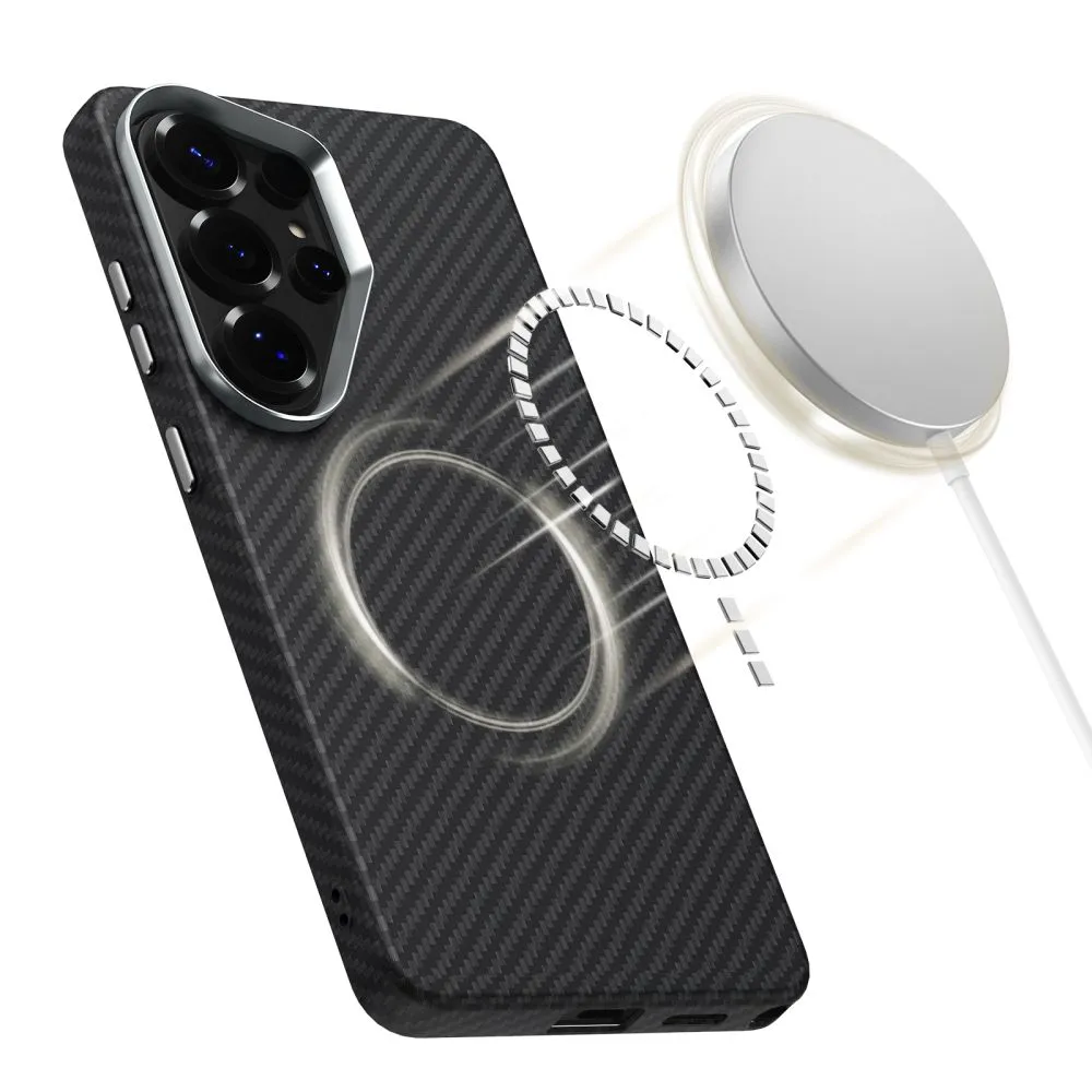 Samsung Galaxy S26 Ultra Telefona vāciņš melns TECH-PROTECT ION CARBON MAGSAFE