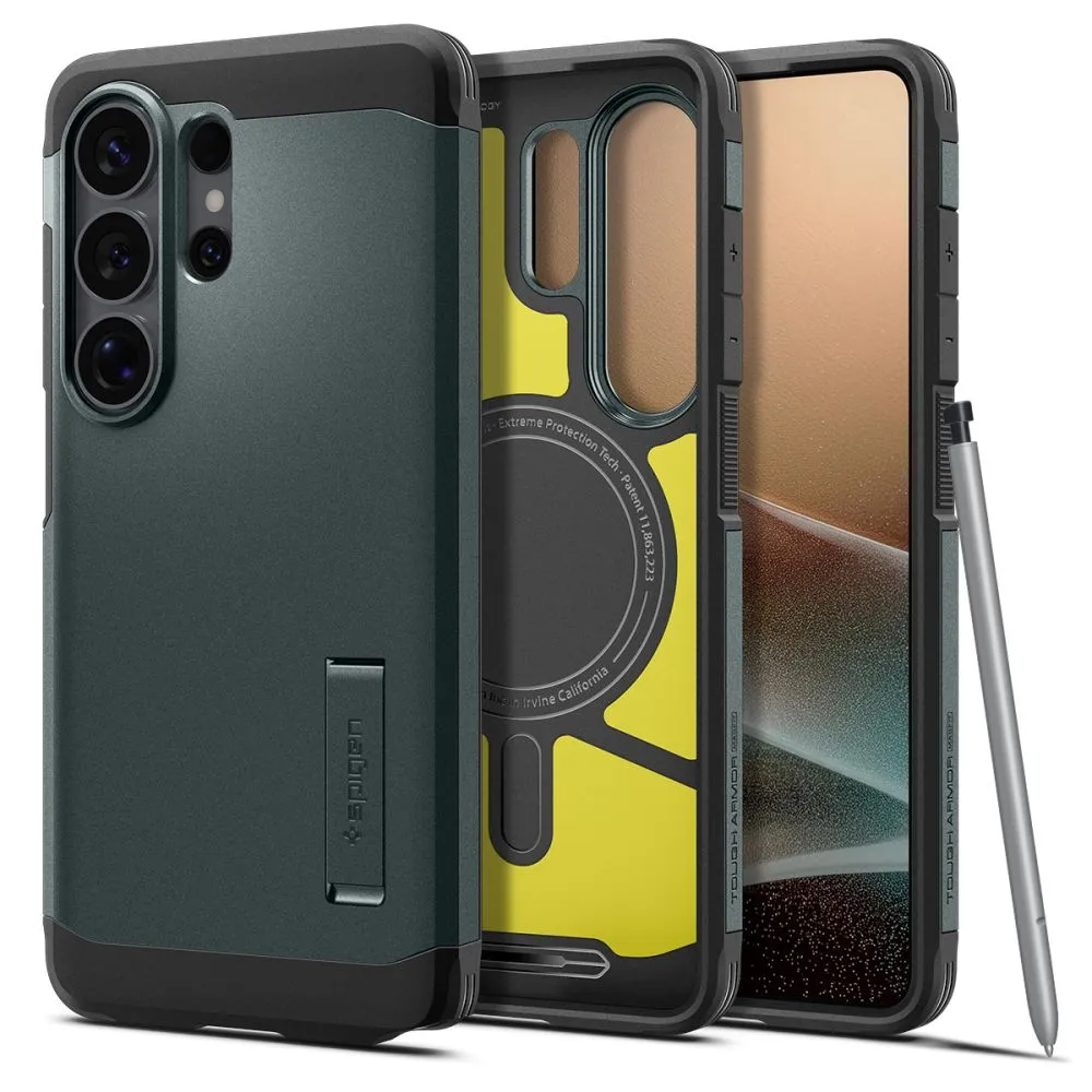 Samsung Galaxy S26 Ultra Telefona vāciņš zaļš SPIGEN TOUGH ARMOR MAG MAGSAFE