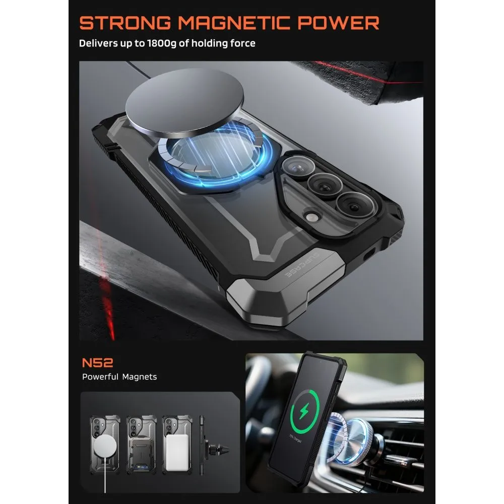 Samsung Galaxy S26 Telefona vāciņš melns SUPCASE UB GRIP MAG MAGSAFE