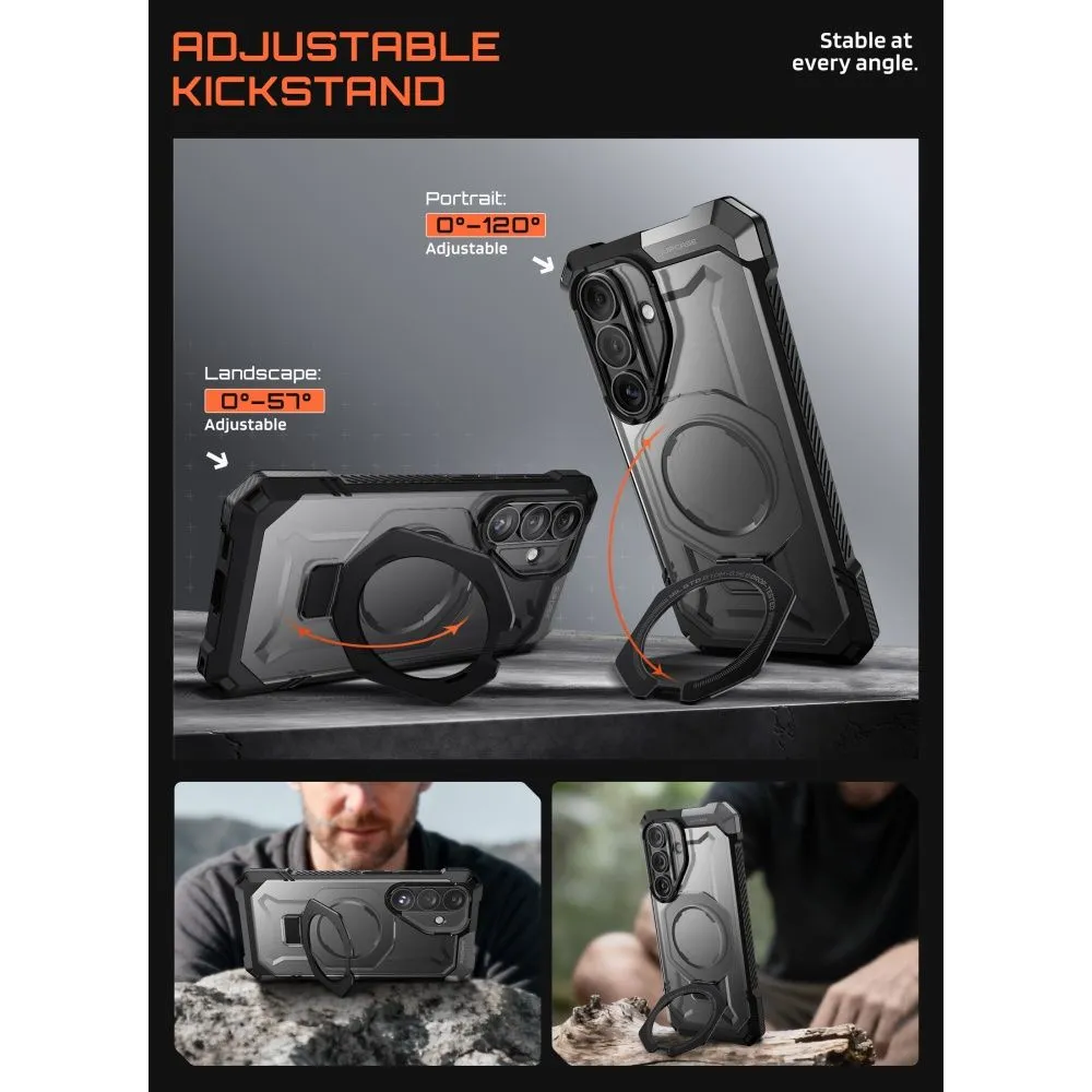 Samsung Galaxy S26 Telefona vāciņš melns SUPCASE UB GRIP MAG MAGSAFE