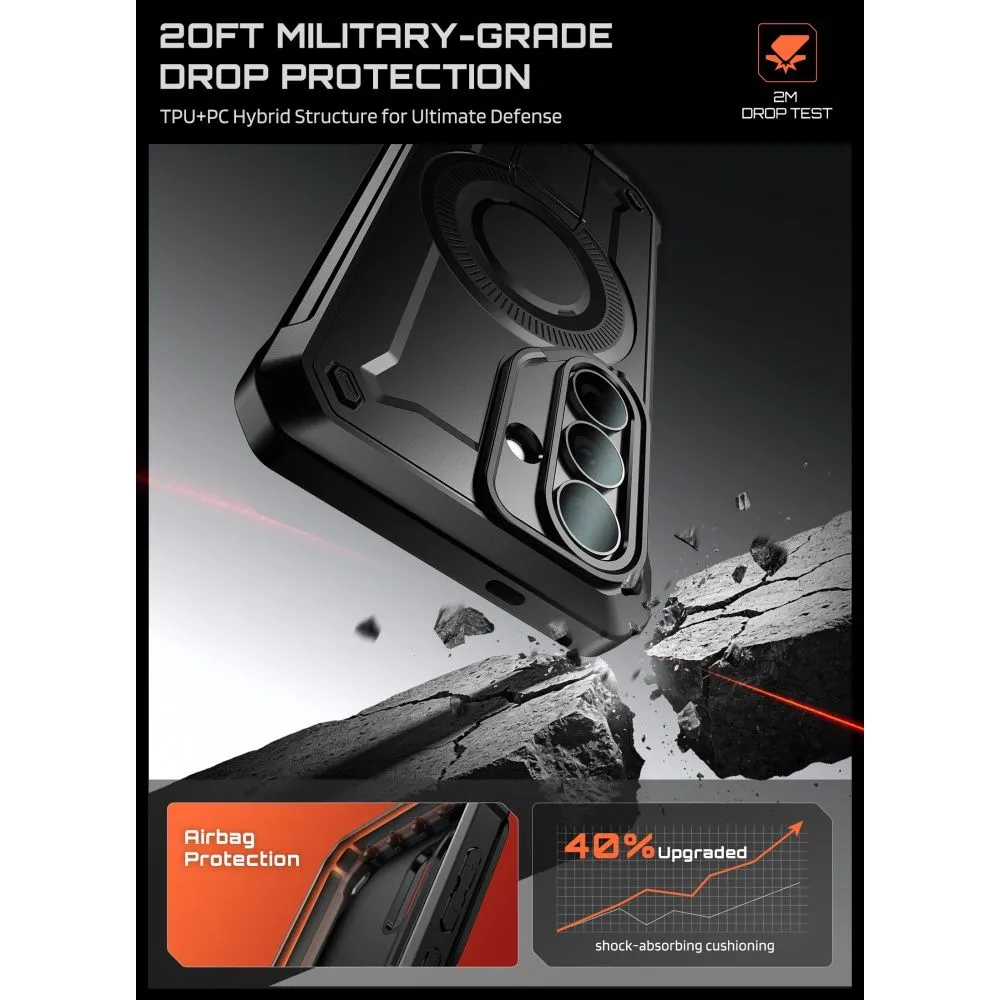 Samsung Galaxy S26 Telefona vāciņš melns SUPCASE UNICORN BEETLE PRO MAG MAGSAFE 2-SET