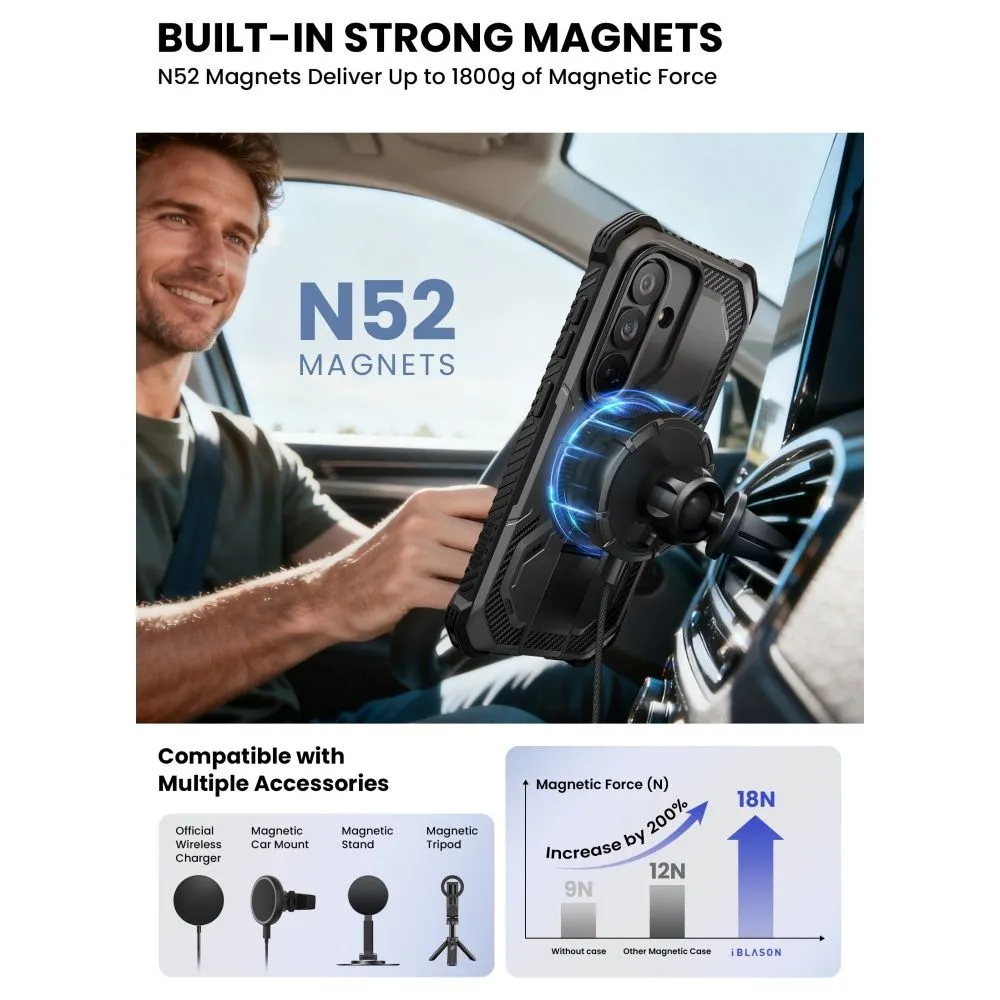 Samsung Galaxy S26 Telefona vāciņš melns SUPCASE IBLSN ARMORBOX MAG MAGSAFE