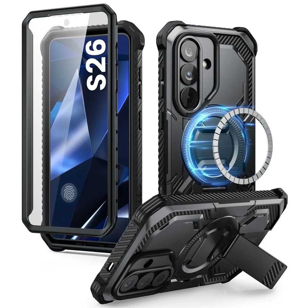 Samsung Galaxy S26 Telefona vāciņš melns SUPCASE IBLSN ARMORBOX MAG MAGSAFE