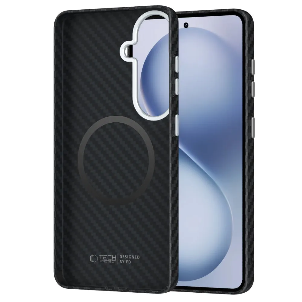 Samsung Galaxy S26 Telefona vāciņš melns TECH-PROTECT ION CARBON MAGSAFE