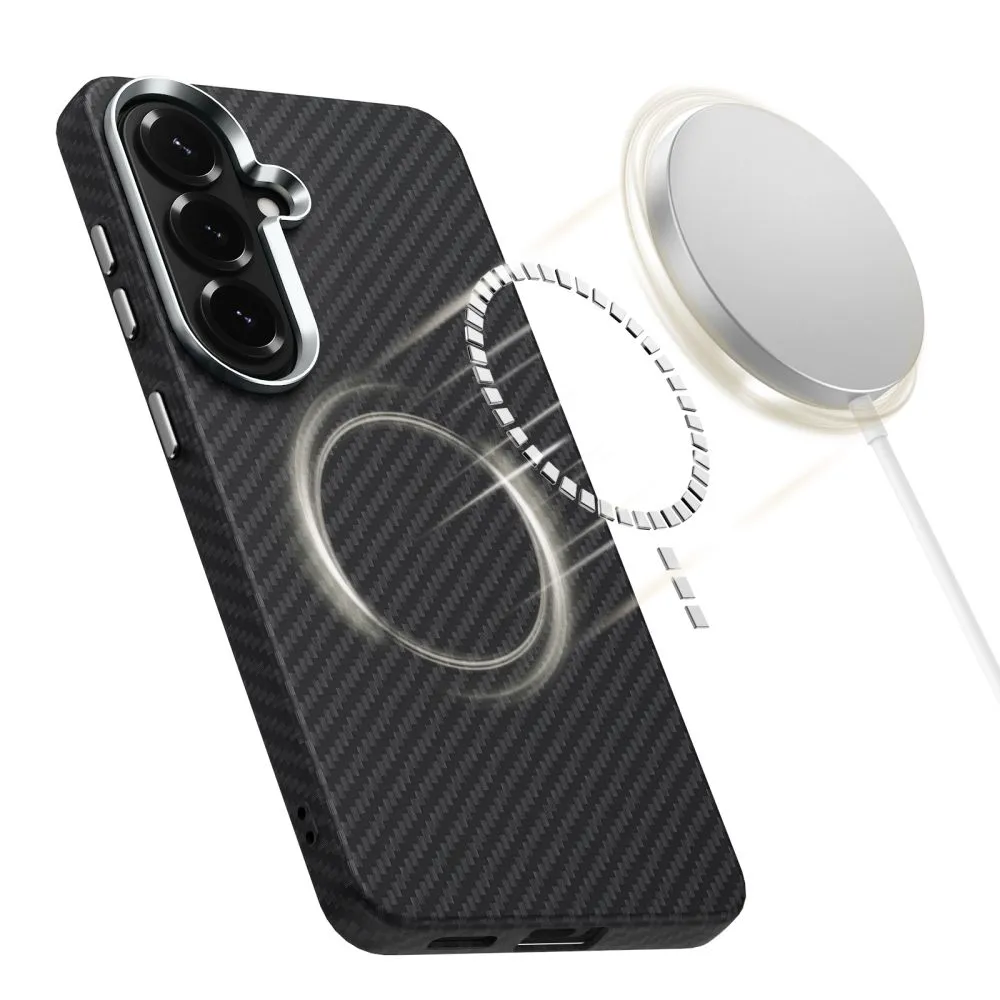 Samsung Galaxy S26 Telefona vāciņš melns TECH-PROTECT ION CARBON MAGSAFE
