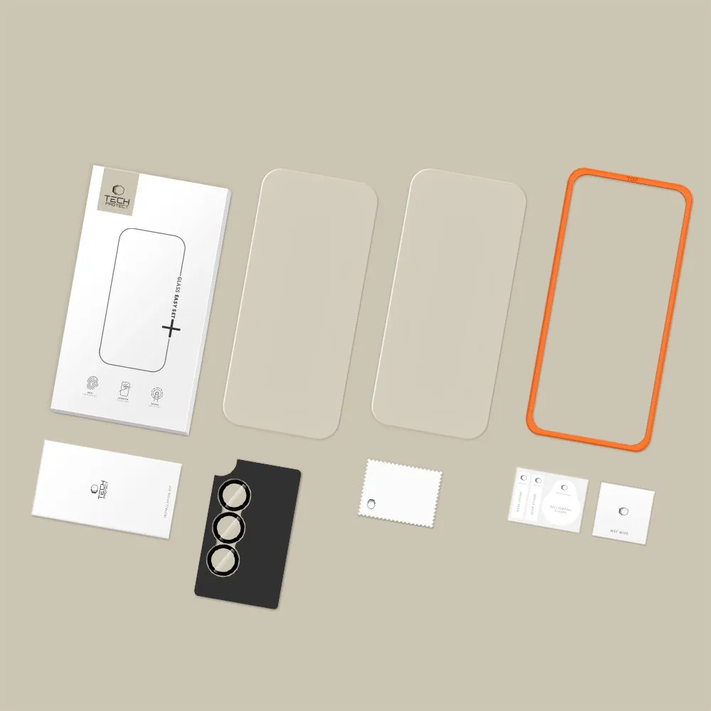 Samsung Galaxy A37 Aizsargstikls  TECH-PROTECT EASY SET+ 3-PACK