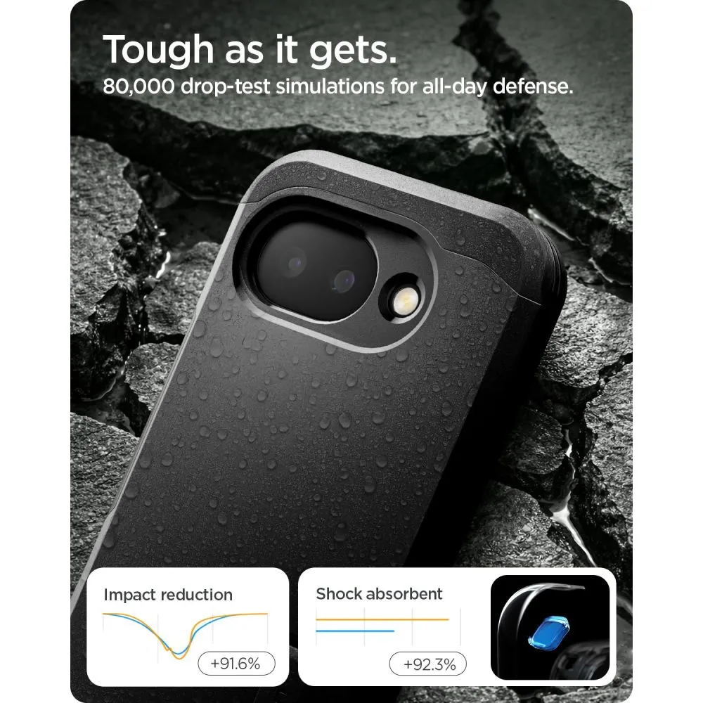 Google Pixel 10A Telefona vāciņš melns SPIGEN TOUGH ARMOR MAG MAGSAFE
