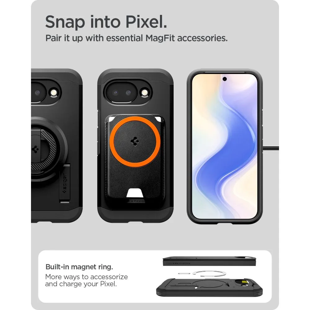 Google Pixel 10A Telefona vāciņš melns SPIGEN TOUGH ARMOR MAG MAGSAFE