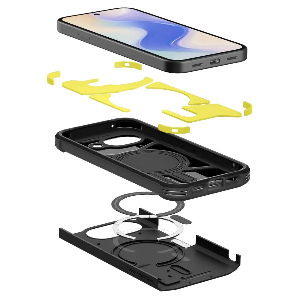 Google Pixel 10A Telefona vāciņš melns SPIGEN TOUGH ARMOR MAG MAGSAFE