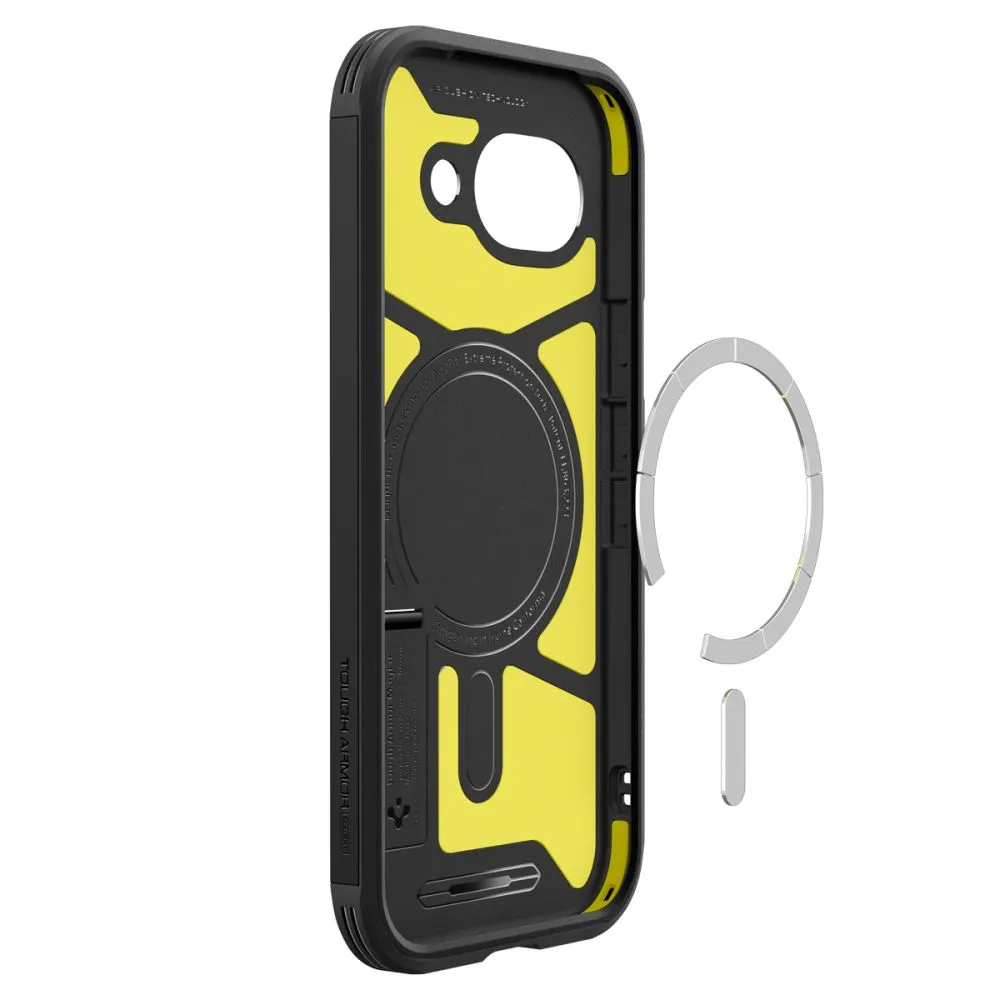 Google Pixel 10A Telefona vāciņš melns SPIGEN TOUGH ARMOR MAG MAGSAFE